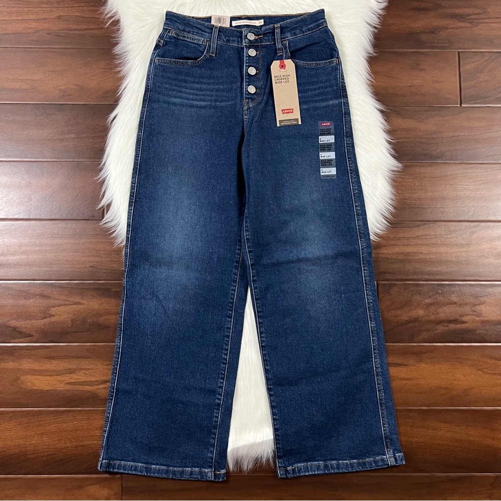 Levi's‎ Size 26 Sun Devil Mile High Cropped Wide Leg Jeans